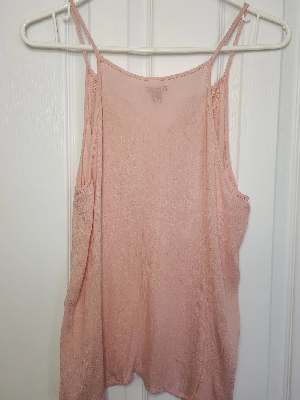 aerie Blush Pink Crochet-Front Tassel Spaghetti Strap Camisole - Picture 3 of 4